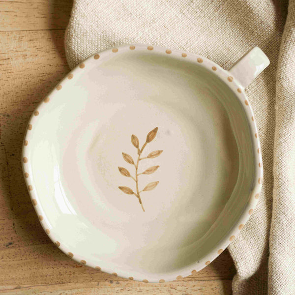 Botanic Hand-painted Stripe Bowl With Handle